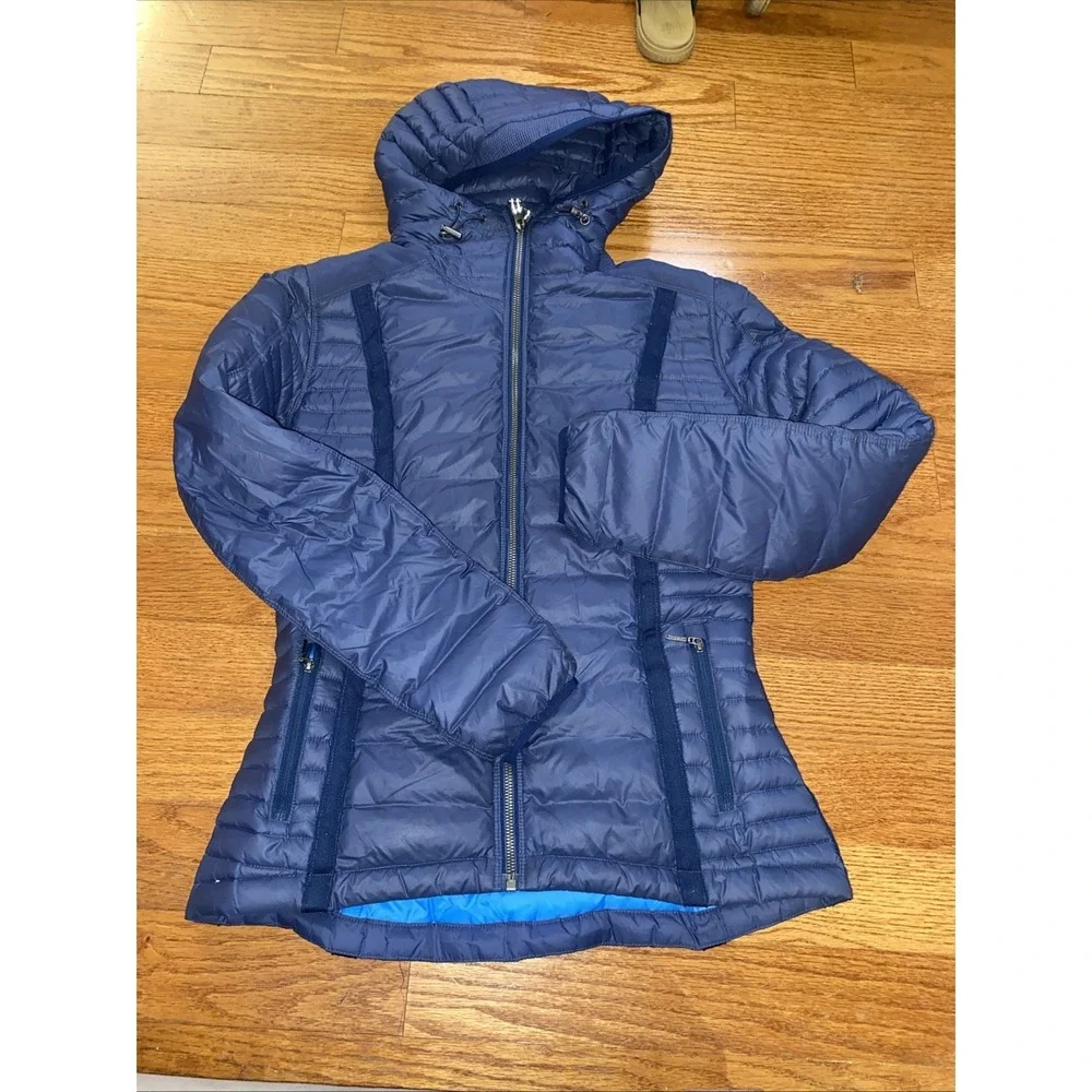 Kuhl Women Spyfire Hoody Down Puffer Jacket Blue Womens Small